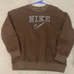 vintage nike hoodie sweatshirt pullover crewneck brown